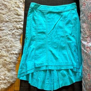 H&M teal high low mermaid skirt, size 4